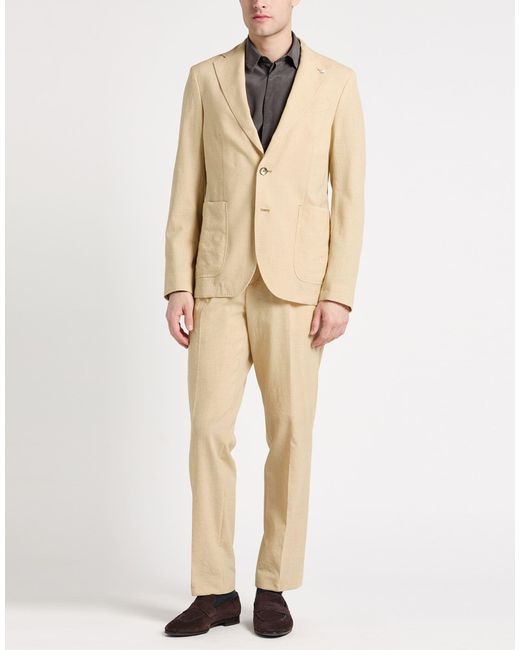 Manuel Ritz Natural Suit Virgin Wool, Elastane for men