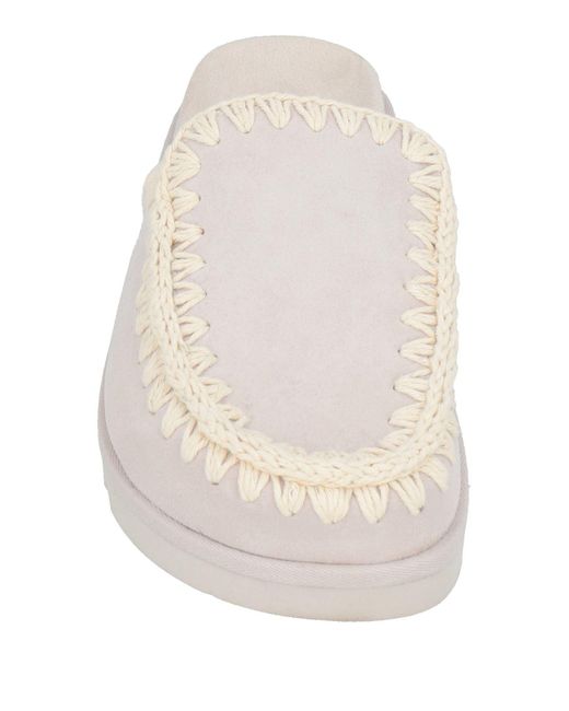 Mou White Mules & Clogs