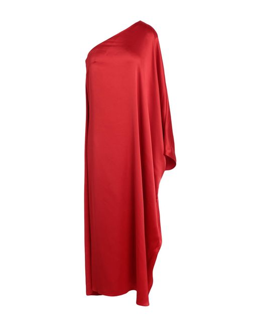 Karl Lagerfeld Red One-Shoulder Satin-Finish Dress