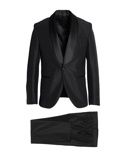 Manuel Ritz Black Suit Polyester, Virgin Wool for men