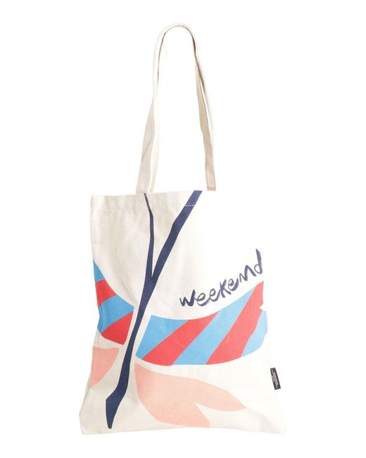 Weekend by Maxmara White Shoulder Bag Cotton, Viscose, Lyocell