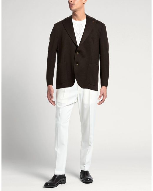 Sartoria Latorre Black Dark Blazer Polyester, Virgin Wool, Acrylic for men