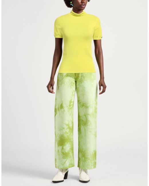 Twinset Yellow Turtleneck Viscose, Polyester