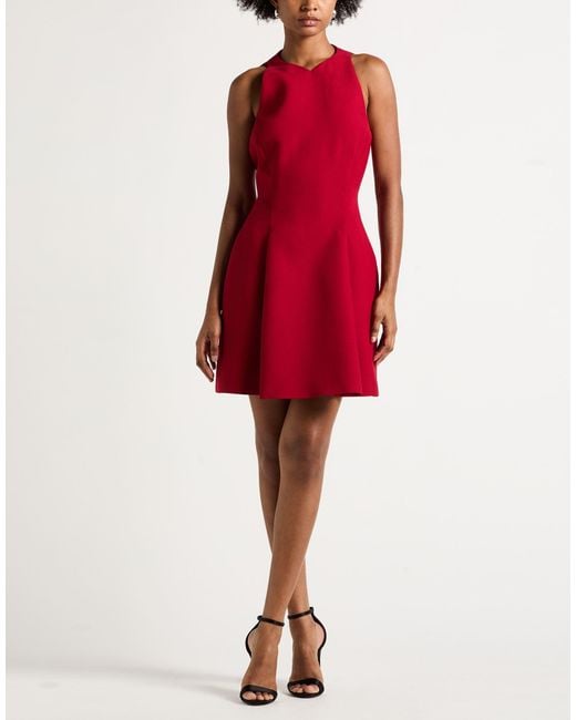 Versace Red Mini Dress Wool, Viscose