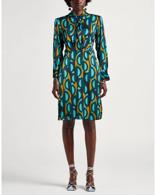 Robert Friedman Blue Deep Midi Dress Viscose, Elastane