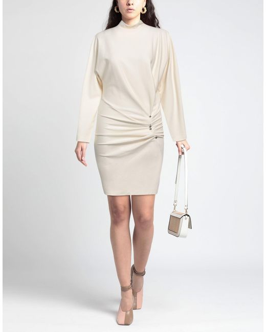 Dondup White Mini Dress Viscose, Polyamide, Elastane