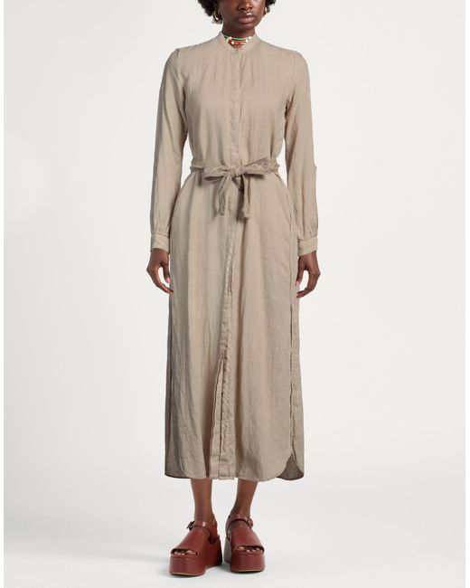 Caliban Natural Midi-Kleid