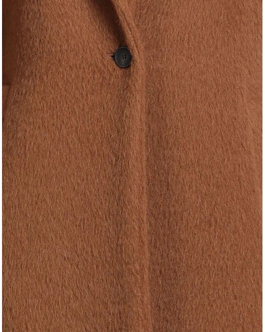 ANNIE PARIS Brown Camel Coat Alpaca Wool, Virgin Wool