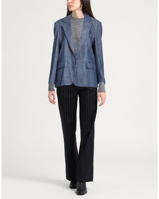 Forte Blue Blazer Cotton
