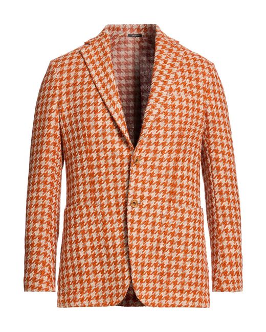 Sartorio Napoli Orange Blazer Alpaca Wool, Cotton, Polyamide for men
