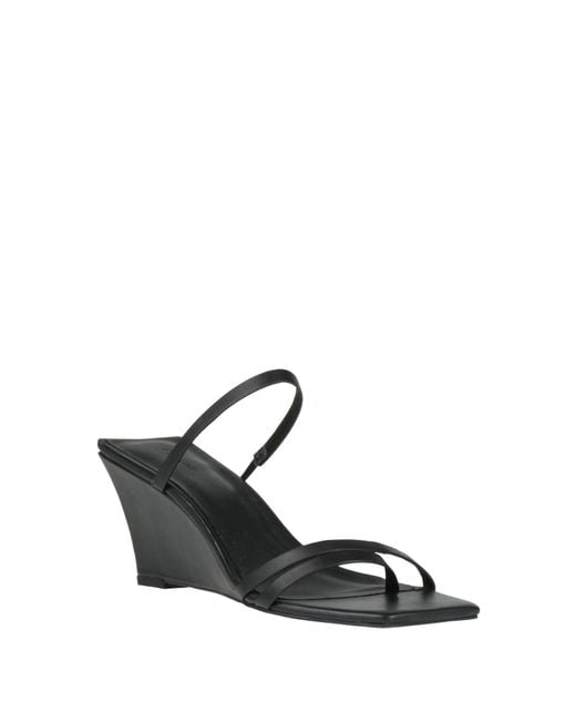 St. Agni Black Thong Sandal