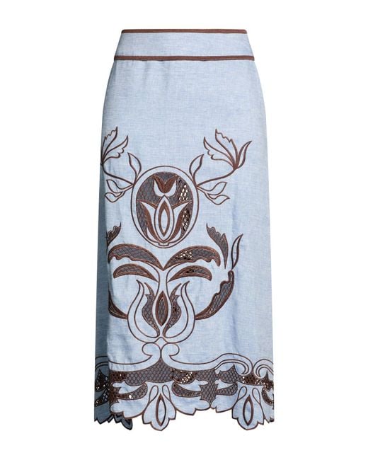 Lug Von Siga Blue Sky Midi Skirt Linen