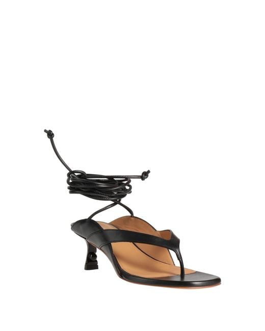 Off-White c/o Virgil Abloh Black Thong Sandal Leather