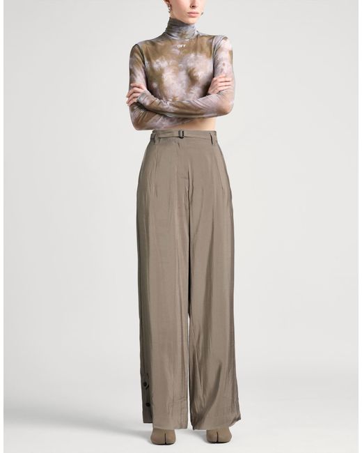 Isabel Benenato Gray Pants Modal, Polyester