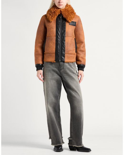 Patrizia Pepe Brown Shearling & Teddy