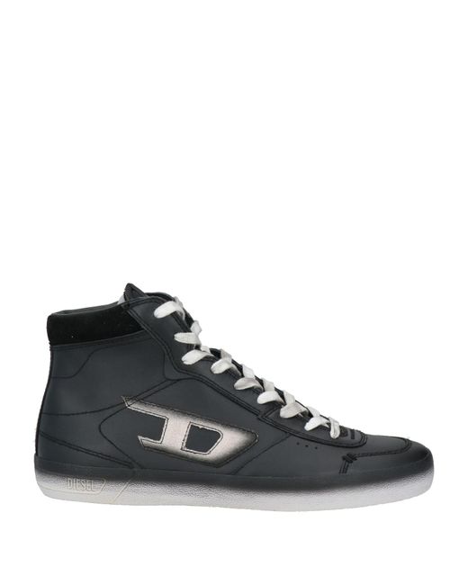 DIESEL Black Sneakers Cow Leather for men