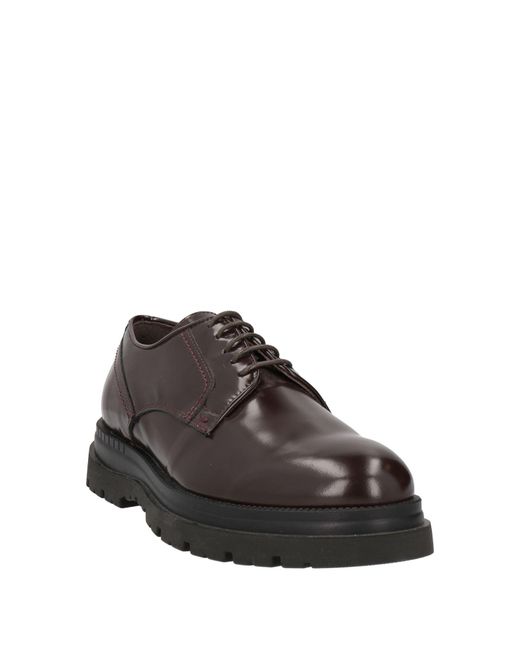 MANIFATTURE ETRUSCHE Brown Burgundy Lace-Up Shoes Leather for men