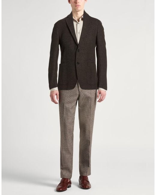 Tombolini Black Blazer Wool, Cotton for men