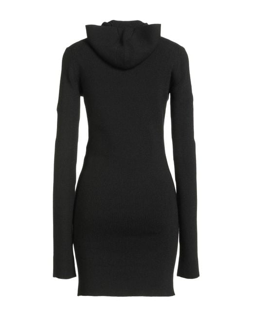 Fendi Black Mini Dress Wool, Silk, Polyamide, Elastane