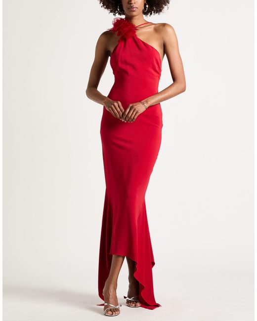 Amen Red Maxi Dress Viscose, Elastane
