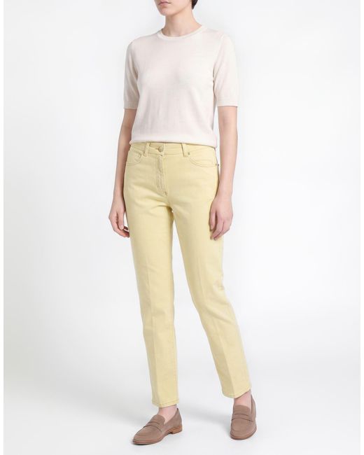 Peserico Yellow Pastel Jeans Cotton, Elastane