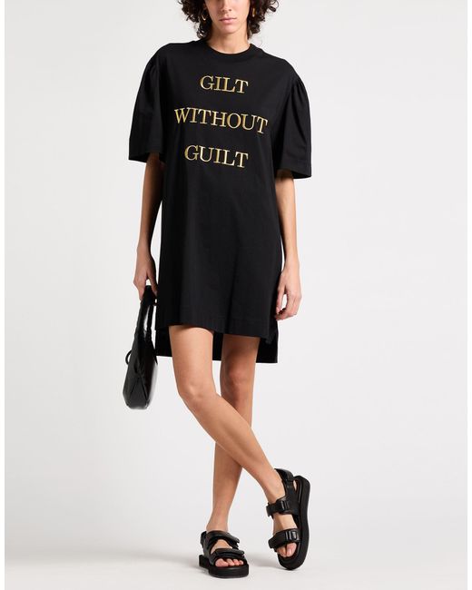 Moschino Black Couture Mini Dress Cotton