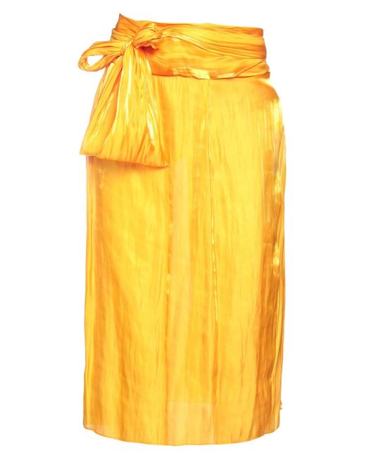 Dries Van Noten Yellow Midi Skirt