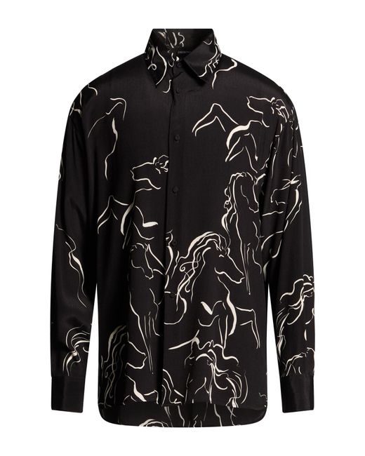 Emporio Armani Black Shirt Viscose for men
