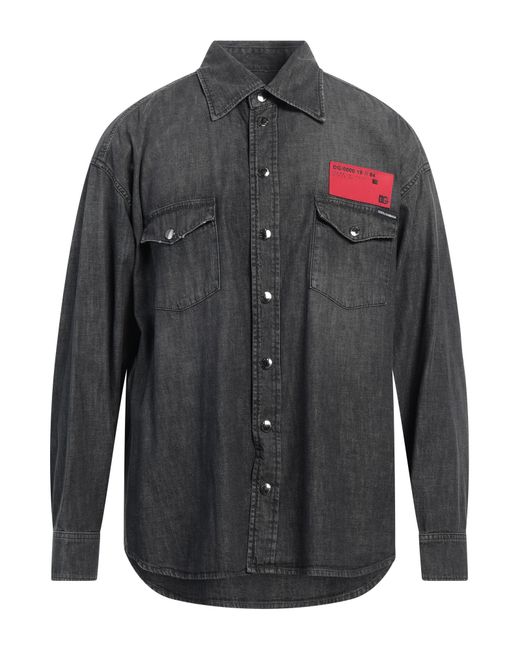 Dolce & Gabbana Gray Denim Shirt for men