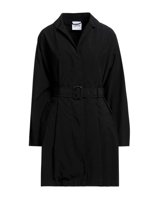 Aspesi Black Overcoat & Trench Coat