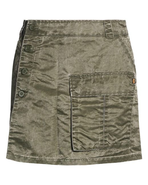 Alpha Industries Green Dark Mini Skirt Nylon