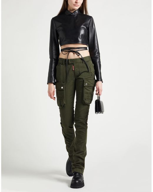 DSquared² Green Military Pants Cotton, Elastane