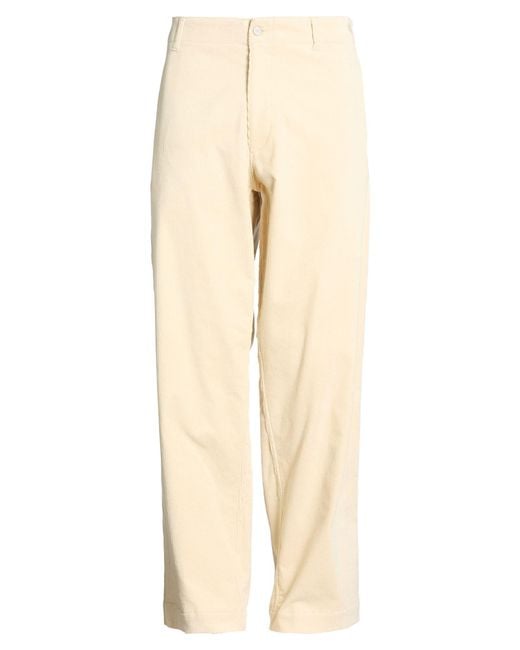 Emporio Armani Natural Ivory Pants Cotton, Elastane for men