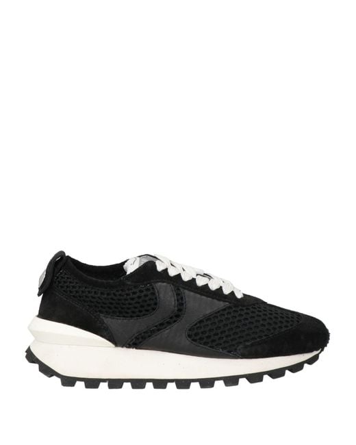 Voile Blanche Black Sneakers Leather, Textile Fibers