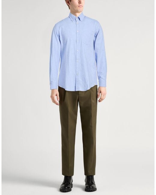 Paul & Shark Blue Shirt Cotton, Linen for men