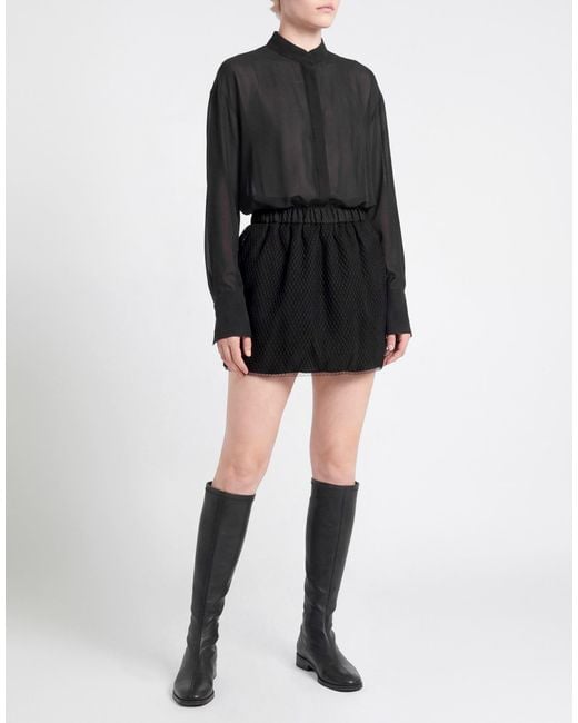 MSGM Black Mini Skirt Wool, Elastane