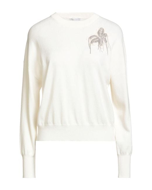 Brunello Cucinelli White Jumpers