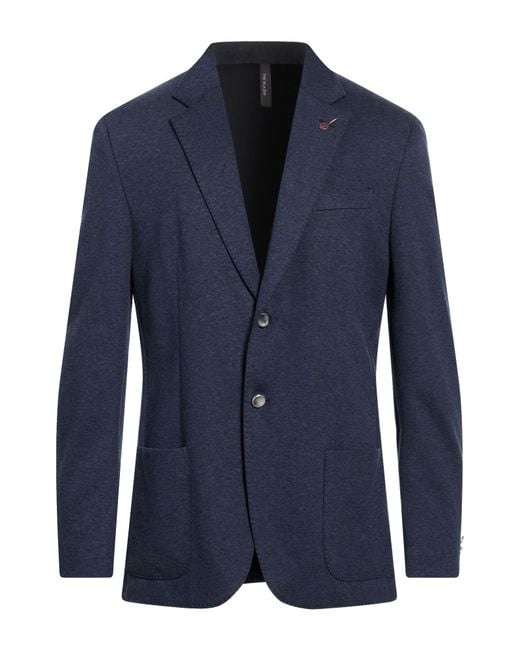 Paoloni Blue Blazer Cotton, Elastane for men