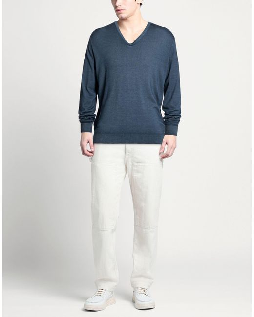 FILIPPO DE LAURENTIIS Blue Sweater Merino Wool for men