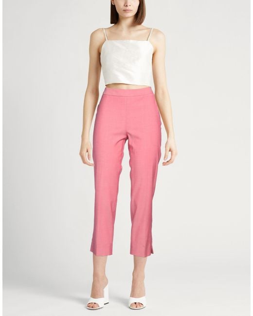 Paul Smith Pink Pants Virgin Wool, Rayon, Elastane