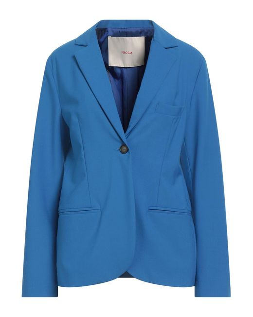 Jucca Blue Azure Blazer Polyester, Virgin Wool, Elastane