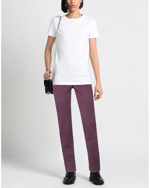 Trussardi Purple Mauve Pants Cotton, Elastane