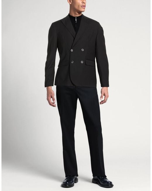 Exte Black Blazer Polyester, Wool, Elastane for men