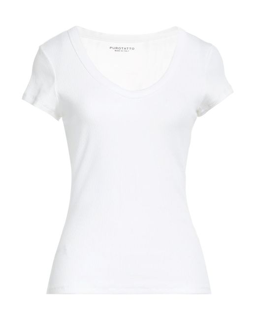 Purotatto White T-Shirt Cotton, Elastane