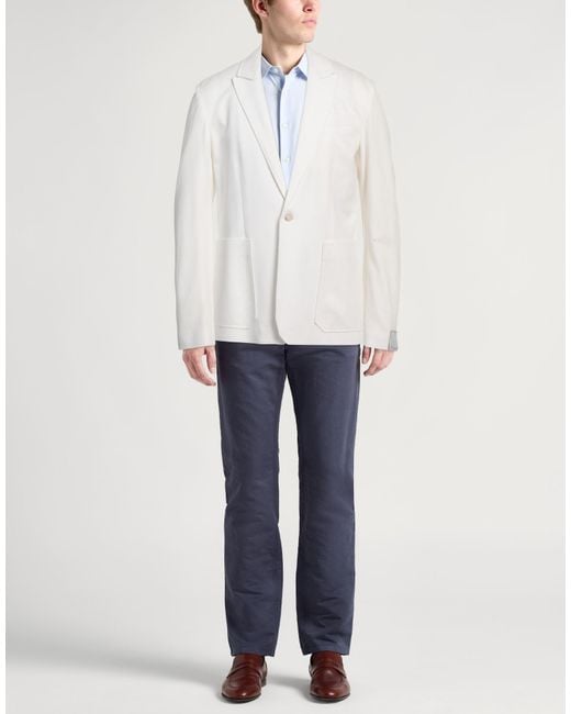 Paolo Pecora White Blazer Cotton for men