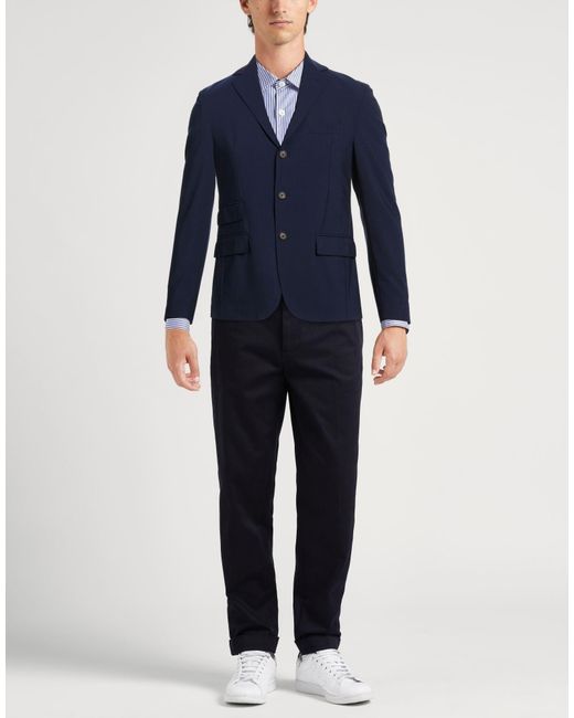 Eleventy Blue Blazer Wool, Elastane for men