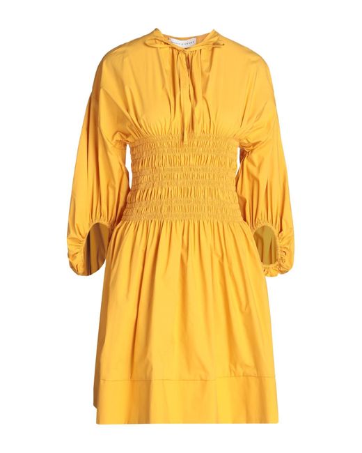 SKILLS & GENES Yellow Mini Dress Cotton