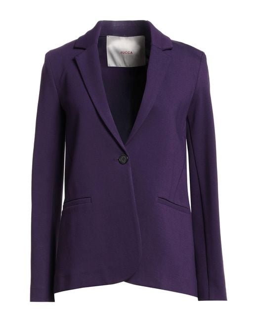 Jucca Purple Blazer Viscose, Polyamide, Elastane