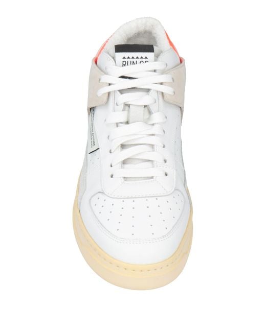 RUN OF White Sneakers Leather, Plastic for men