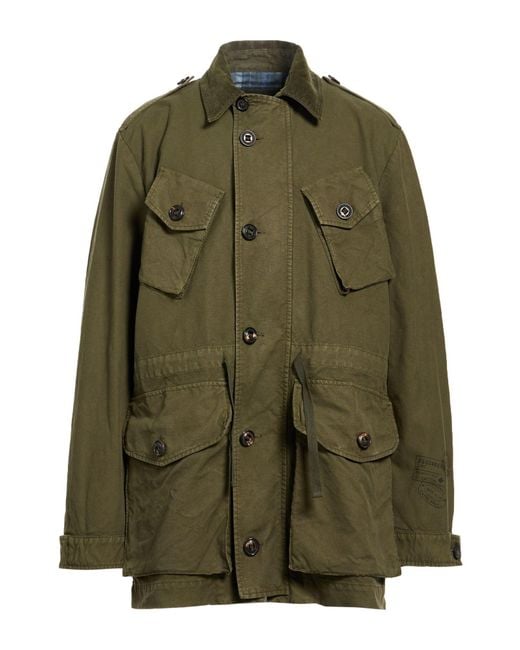 DSquared² Green Military Jacket Cotton for men